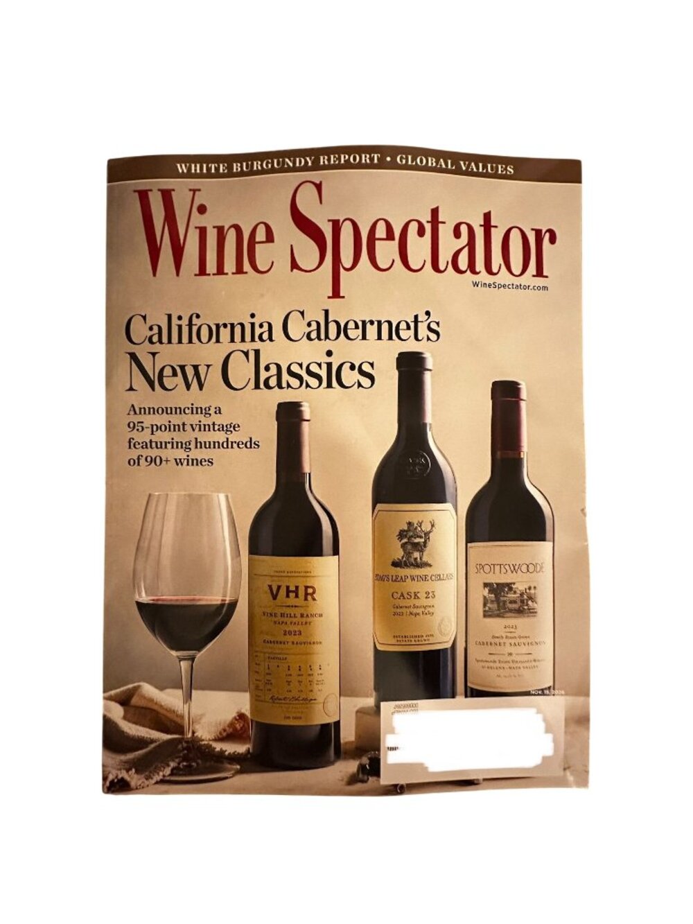 Wine Spectator Magazine November 15 2026 California's Cabernet's New Classics